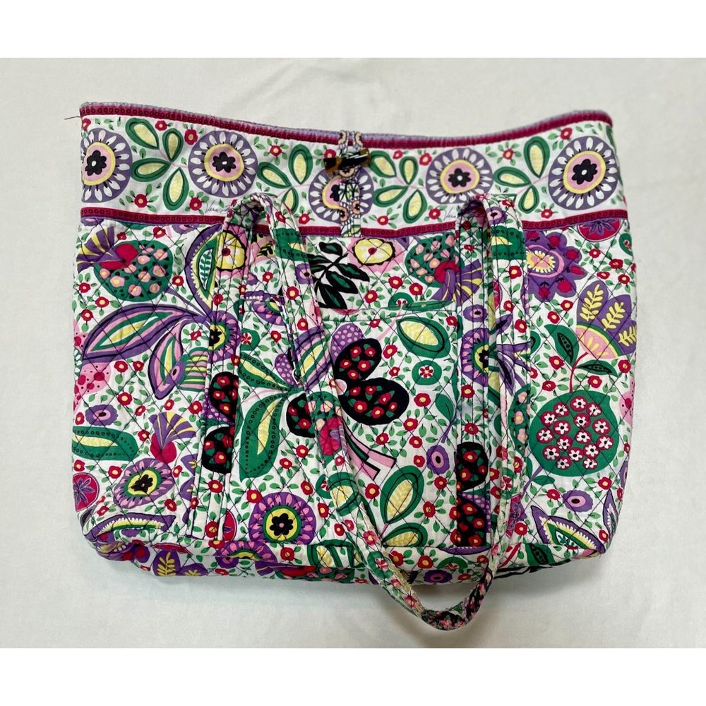 Vera Bradley Quilted Large Tote Handbag in Retired "Viva la Vera" Pattern